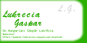 lukrecia gaspar business card