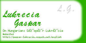 lukrecia gaspar business card